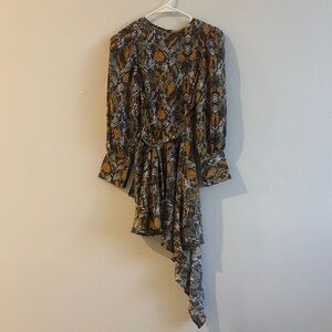 NWOT PrettyLittleThing Stylish Snake Print Asymmetrical Dress